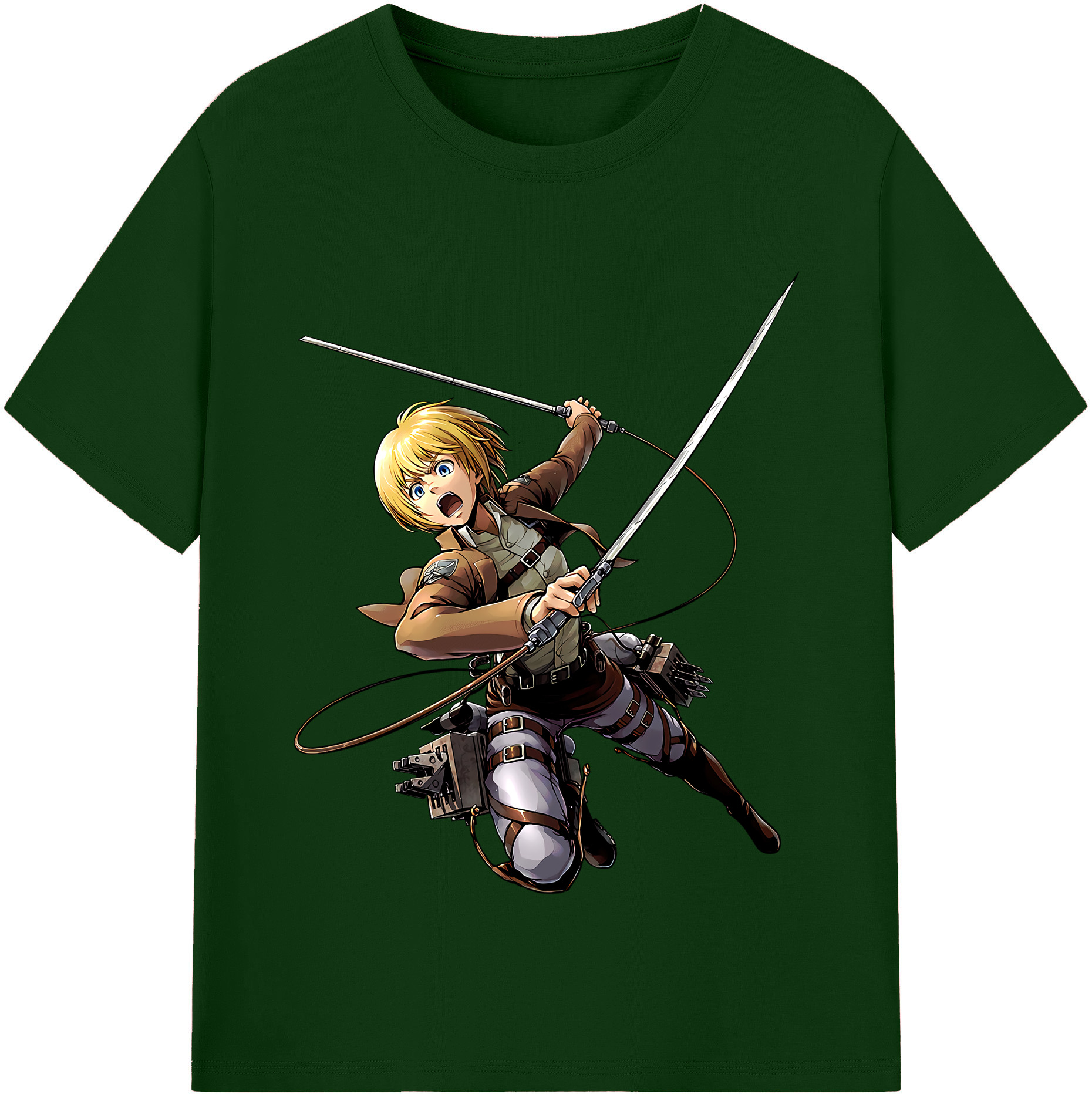 （画像用） 進撃の巨人 アルミン·アルレルト Attack on Titan Armin Arlert 綿100％半袖Tシャツ（フロントプリント）